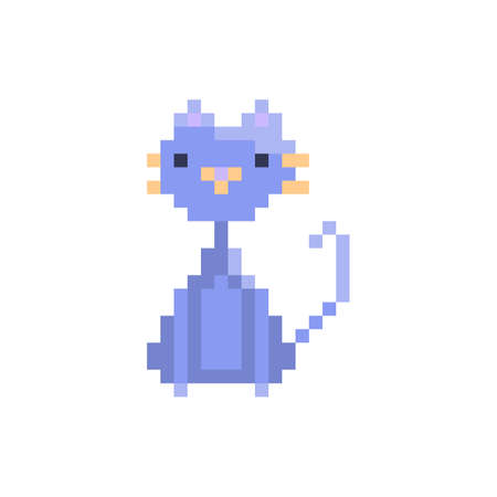 Pixel cat character for games and websitesのイラスト素材