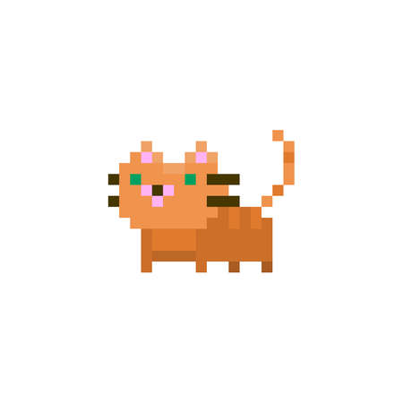 Pixel cat character for games and websitesのイラスト素材