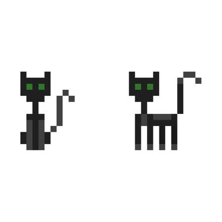 Pixel cat character for games and websitesのイラスト素材