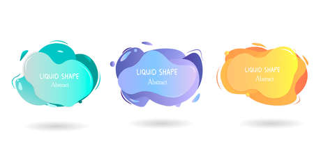 Set of abstract modern, colorful liquid shape. Template for the design  flyer or presentation. Vector illustration.のイラスト素材