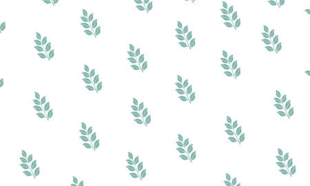 Delicate texture, ornament for creating wallpaper patterns, textiles, summer print for fabric. Leaves on a white background, bedding tones, green twig.のイラスト素材