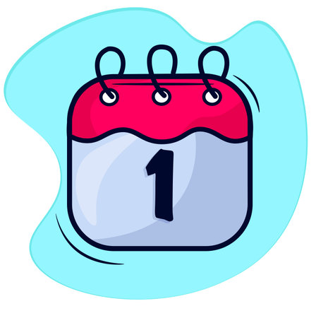 Calendar icon in cartoon style. Reminder of an important event. Calendar with tear-off sheets. Notification in order not to forget an important date. Vectorのイラスト素材