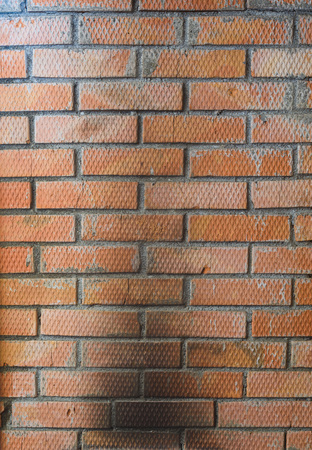 old masonry of red brick in the Russian bathの写真素材
