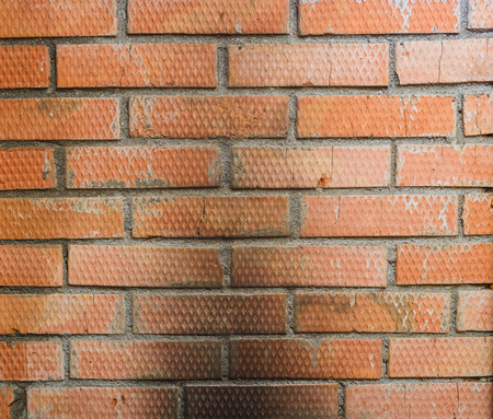 old masonry of red brick in the Russian bathの写真素材