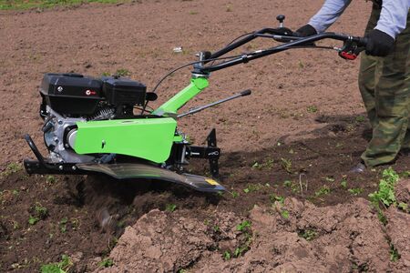 green cultivator machineの写真素材