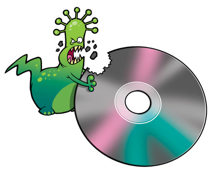 Cartoon virus deletes the information from DVD