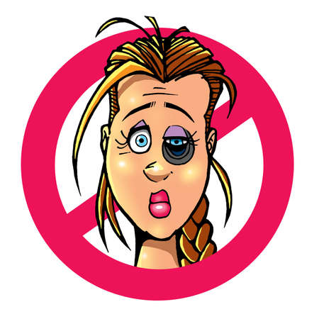 No family violence  Girl with black eyeの写真素材