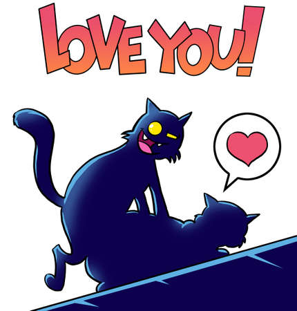 Love you  Two funny cats having sex の写真素材