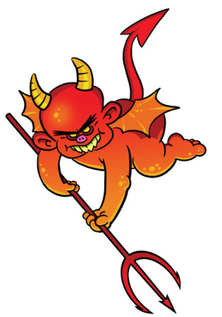 Little devil holding a trident