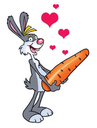 Rabbit with carrot  Symbol of male potency の写真素材