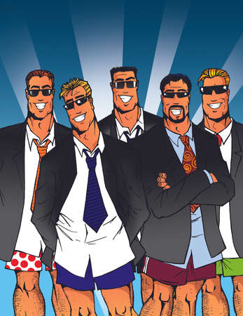 men in blackの写真素材