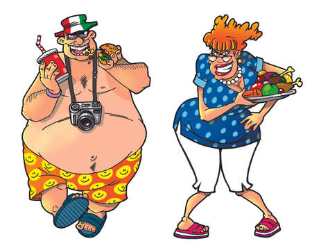 Cartoon tourists, set1の写真素材