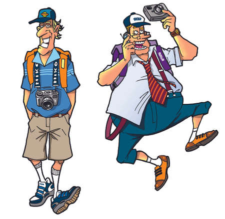 cartoon tourists, set3の写真素材