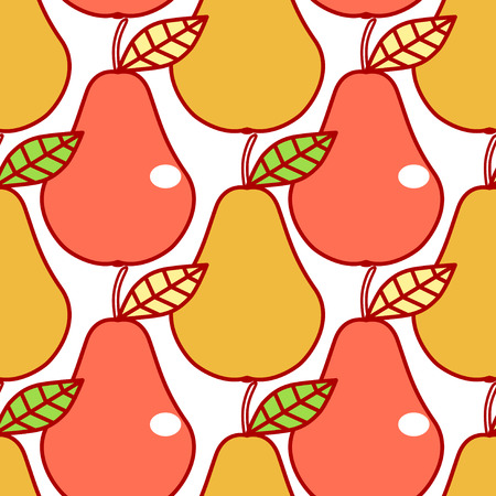 Seamless pattern with pear in a flat style.のイラスト素材