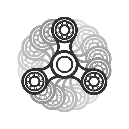 Fidget hand spinner icons. Vector illustration isolated on a white background.のイラスト素材