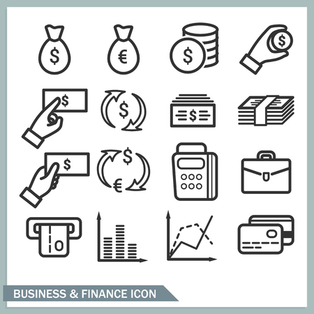 Business and finance icons.のイラスト素材