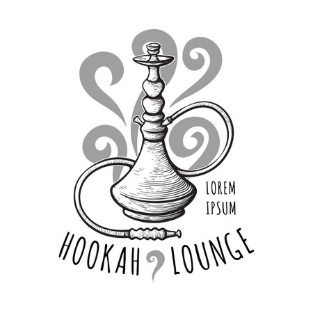 Hookah lounge logo and shisha bar label