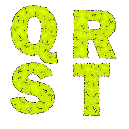 halloween grimy letters qrstのイラスト素材