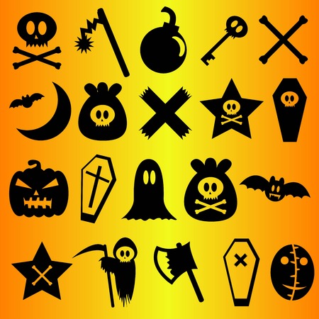 halloween icons setのイラスト素材