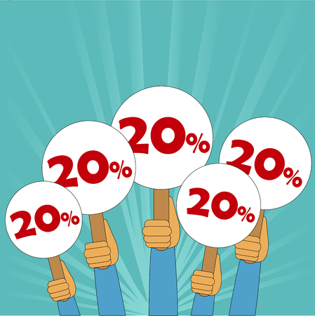 20 percent discount bannerのイラスト素材
