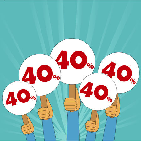 40 percent discount bannerのイラスト素材