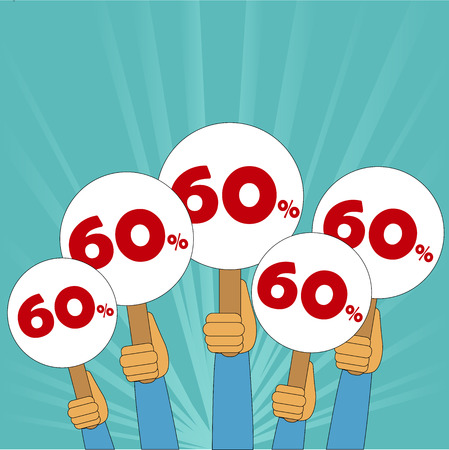 60 percent discount bannerのイラスト素材