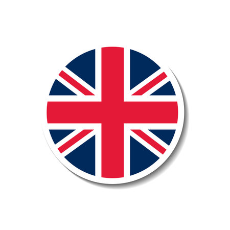 United Kingdom rounded flag button with dropped shadowのイラスト素材