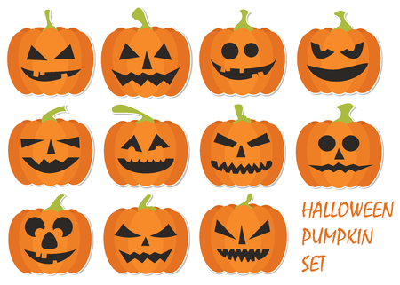 Halloween pumpkins set.のイラスト素材
