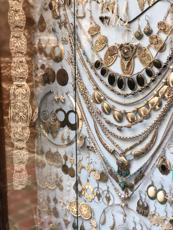 Morocco traditional womens handmade accessories at market.Berberのeditorial素材