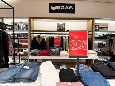 On sale in a modern shopping center.Copy space. Shopping concept