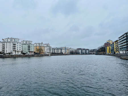 Local ferry for the public transportation in Stockholm ,Sweden.の写真素材