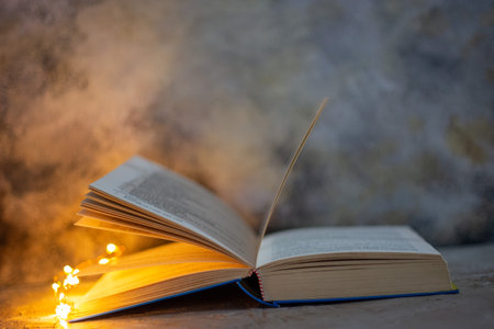 View of book pages. Concept of open book. Education background.の写真素材