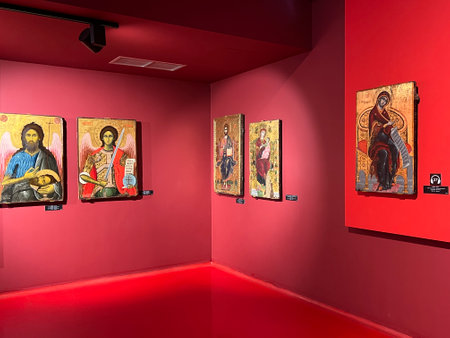 Exhibits of National Art Museum, of Medieval Art , Gothic style hallのeditorial素材