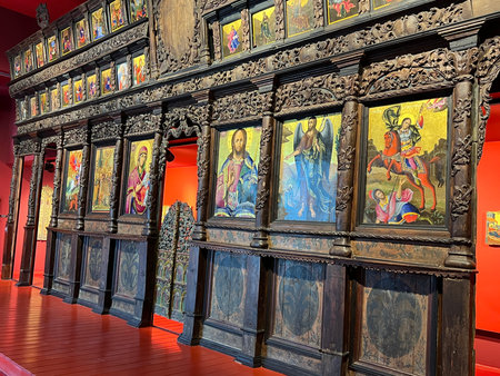 Exhibits of National Art Museum, of Medieval Art , Gothic style hallのeditorial素材