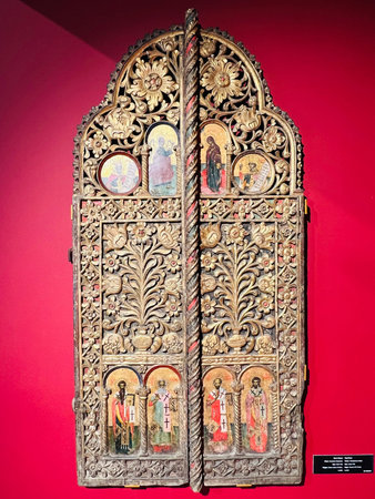 Exhibits of National Art Museum, of Medieval Art , Gothic style hallのeditorial素材