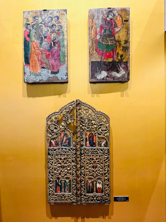 Exhibits of National Art Museum, of Medieval Art , Gothic style hallのeditorial素材