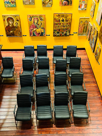 Exhibits of National Art Museum, of Medieval Art , Gothic style hallのeditorial素材