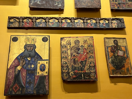 Exhibits of National Art Museum, of Medieval Art , Gothic style hallのeditorial素材