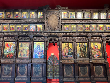 Exhibits of National Art Museum, of Medieval Art , Gothic style hallのeditorial素材