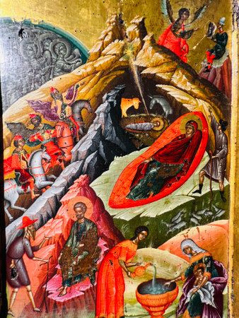 Exhibits of National Art Museum, of Medieval Art , Gothic style hallのeditorial素材