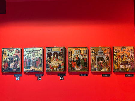 Exhibits of National Art Museum, of Medieval Art , Gothic style hallのeditorial素材