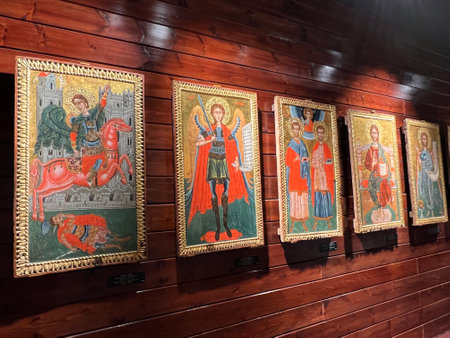 Exhibits of National Art Museum, of Medieval Art , Gothic style hallのeditorial素材