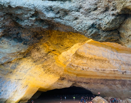 Beautiful view of Benagil Cave in Carvoeiro Algarve Portugalの写真素材