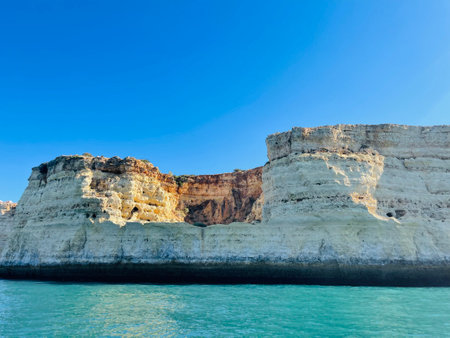 Beautiful view of Benagil Cave in Carvoeiro Algarve Portugalの写真素材