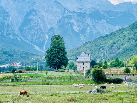 The village of Theth, Albanian Alps, Albaniaの写真素材