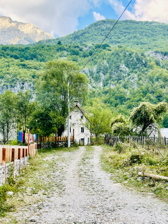 The village of Theth, Albanian Alps, Albaniaの写真素材