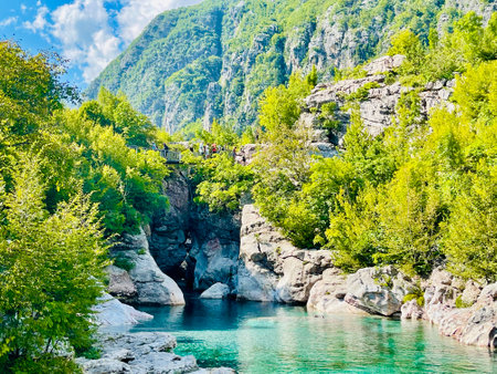 Blue Eye Albania, Valbone, Theth, Thethi, Europe,の写真素材