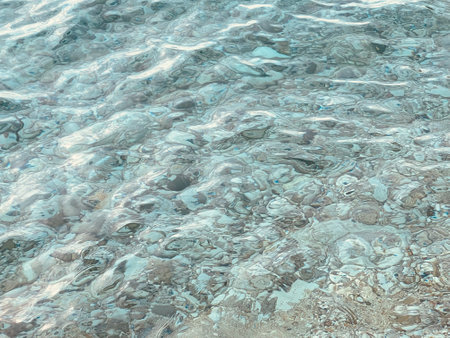 Blue sea water texture background. Surface of the sea.の写真素材