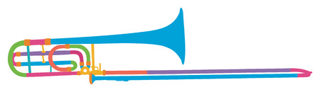 Multi-Colored Trombone.のイラスト素材