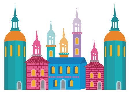 Fantastic City of Colorful Towers.のイラスト素材